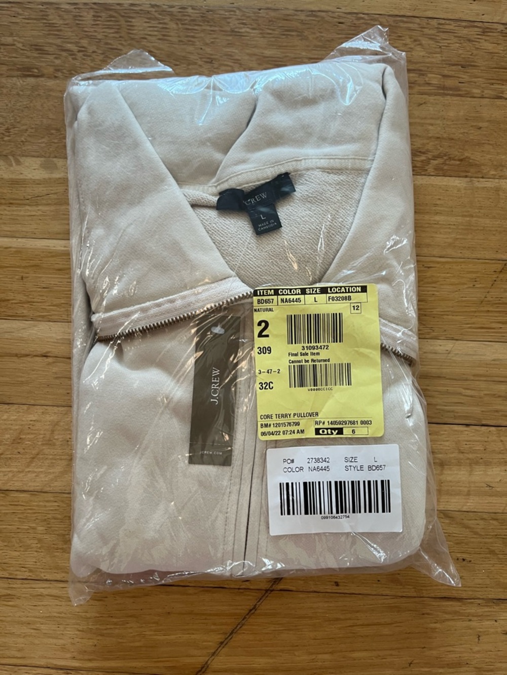 JCrew Cream Half-Zip Pullover Top - Picture 2 of 2